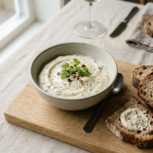 Kulhollinen kotitekoista herkkutattimajoneesia