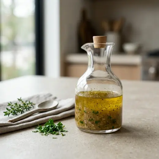 Kulhollinen vaaleaa vinaigrettea