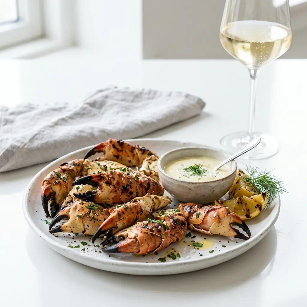 Valmis grillatut ravunsakset tarjoiltuna herkullisesti kotikeittiön tapaan